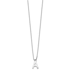 White Ice Sterling Silver Rhodium-plated 18 inch Diamond Letter A Initial Necklace plus 2 inch Extender QW578A-18