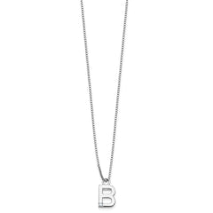 White Ice Sterling Silver Rhodium-plated 18inch Diamond Letter B Initial Necklace plus 2 inch Extender QW578B-18