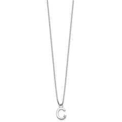 White Ice Sterling Silver Rhodium-plated 18inch Diamond Letter C Initial Necklace plus 2 inch Extender QW578C-18