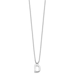 White Ice Sterling Silver Rhodium-plated 18 inch Diamond Letter D Initial Necklace plus 2 inch Extender QW578D-18