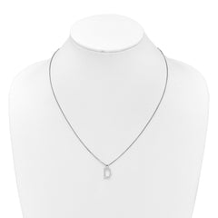 White Ice Sterling Silver Rhodium-plated 18 inch Diamond Letter D Initial Necklace plus 2 inch Extender QW578D-18