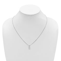 White Ice Sterling Silver Rhodium-plated 18 inch Diamond Letter E Initial Necklace plus 2 inch Extender QW578E-18