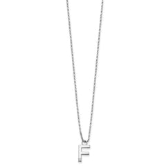 White Ice Sterling Silver Rhodium-plated 18 inch Diamond Letter F Initial Necklace plus 2 inch Extender QW578F-18