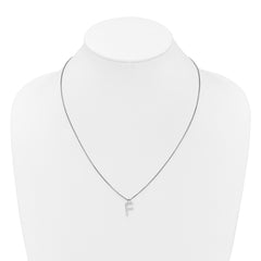 White Ice Sterling Silver Rhodium-plated 18 inch Diamond Letter F Initial Necklace plus 2 inch Extender QW578F-18