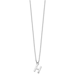 White Ice Sterling Silver Rhodium-plated 18 inch Diamond Letter H Initial Necklace plus 2 inch Extender QW578H-18