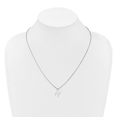 White Ice Sterling Silver Rhodium-plated 18 inch Diamond Letter H Initial Necklace plus 2 inch Extender QW578H-18