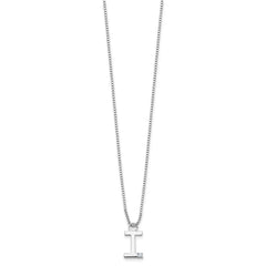 White Ice Sterling Silver Rhodium-plated 18 inch Diamond Letter I Initial Necklace plus 2 inch Extender QW578I-18