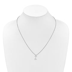 White Ice Sterling Silver Rhodium-plated 18 inch Diamond Letter I Initial Necklace plus 2 inch Extender QW578I-18
