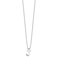 White Ice Sterling Silver Rhodium-plated 18 inch Diamond Letter J Initial Necklace plus 2 inch Extender QW578J-18