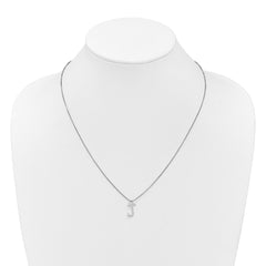 White Ice Sterling Silver Rhodium-plated 18 inch Diamond Letter J Initial Necklace plus 2 inch Extender QW578J-18