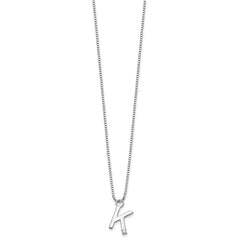 White Ice Sterling Silver Rhodium-plated 18 inch Diamond Letter K Initial Necklace plus 2 inch Extender QW578K-18