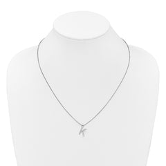 White Ice Sterling Silver Rhodium-plated 18 inch Diamond Letter K Initial Necklace plus 2 inch Extender QW578K-18