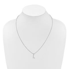White Ice Sterling Silver Rhodium-plated 18 inch Diamond Letter L Initial Necklace plus 2 inch Extender QW578L-18