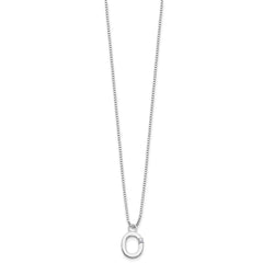 White Ice Sterling Silver Rhodium-plated 18 inch Diamond Letter O Initial Necklace plus 2 inch Extender QW578O-18