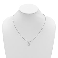 White Ice Sterling Silver Rhodium-plated 18 inch Diamond Letter O Initial Necklace plus 2 inch Extender QW578O-18