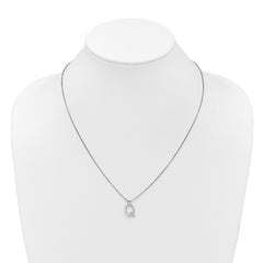 White Ice Sterling Silver Rhodium-plated 18 inch Diamond Letter Q Initial Necklace plus 2 inch Extender QW578Q-18
