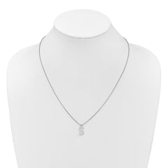White Ice Sterling Silver Rhodium-plated 18 inch Diamond Letter S Initial Necklace plus 2 inch Extender QW578S-18