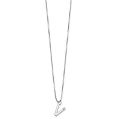 White Ice Sterling Silver Rhodium-plated 18 inch Diamond Letter V Initial Necklace plus 2 inch Extender QW578V-18