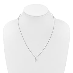 White Ice Sterling Silver Rhodium-plated 18 inch Diamond Letter V Initial Necklace plus 2 inch Extender QW578V-18