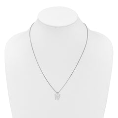 White Ice Sterling Silver Rhodium-plated 18 inch Diamond Letter W Initial Necklace plus 2 inch Extender QW578W-18