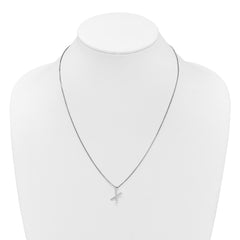 White Ice Sterling Silver Rhodium-plated 18 inch Diamond Letter X Initial Necklace plus 2 inch Extender QW578X-18