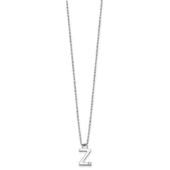 White Ice Sterling Silver Rhodium-plated 18 inch Diamond Letter Z Initial Necklace plus 2 inch Extender QW578Z-18