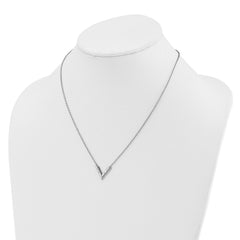 White Ice Sterling Silver Rhodium-plated 18in Diamond V Shape Necklace plus 2in Extender QW583-18