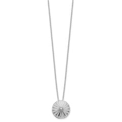 White Ice Sterling Silver Rhodium-plated Fanned Circle with a Diamond 18 inch Necklace plus 2 inch Extender QW591-18