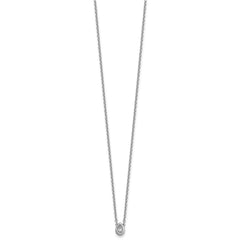 White Ice Sterling Silver Rhodium-plated 18in Diamond Twisted Teardrop Necklace plus 2in extender QW606-18