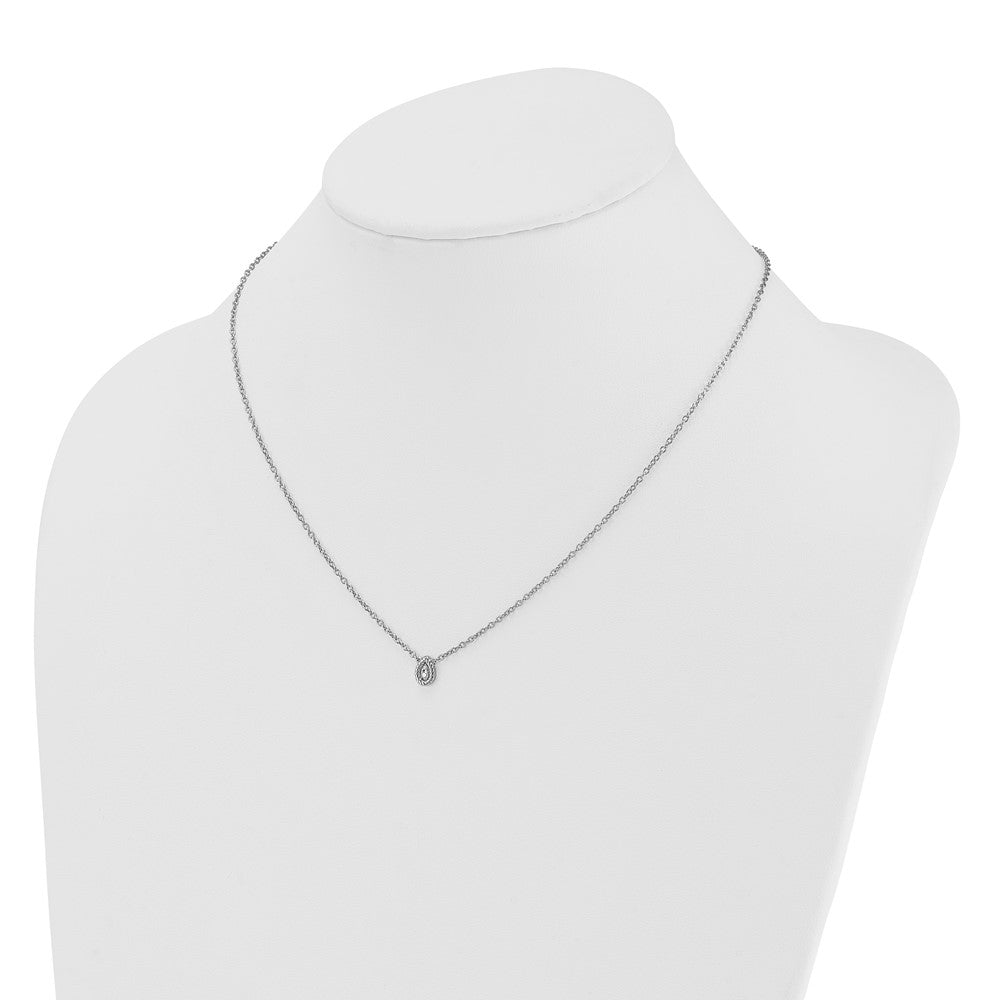 White Ice Sterling Silver Rhodium-plated 18in Diamond Twisted Teardrop Necklace plus 2in extender QW606-18