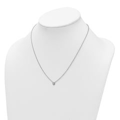 White Ice Sterling Silver Rhodium-plated 18 inch Beaded Circle with Diamond Necklace plus 2 inch Extender QW607-18
