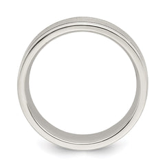 Sterling Silver 6mm Brushed Flat Milgrain Grooved Edge Fancy Band Size 11