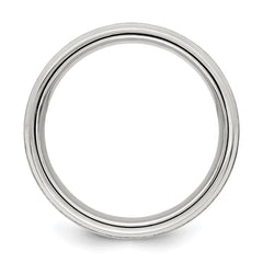 Sterling Silver 6mm Brushed Flat Grooved Fancy Band Size 10