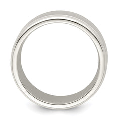 Sterling Silver 6mm Polished Flat Beveled Edge Fancy Band Size 10
