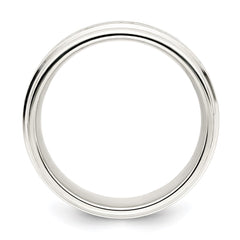 Sterling Silver 7mm Polished Flat Intertwined Design Beveled Edge Fancy Band Size 10