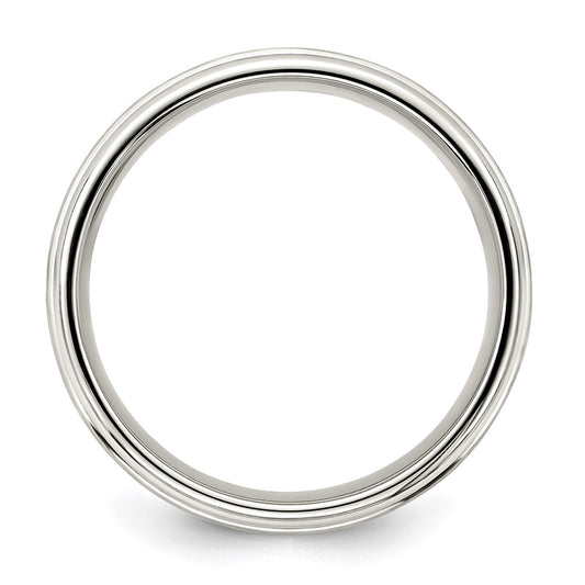 Sterling Silver 7mm Brushed Flat Intertwined Design Beveled Edge Fancy Band Size 10
