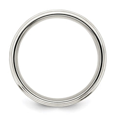 Sterling Silver 7mm Brushed Flat Intertwined Design Beveled Edge Fancy Band Size 10
