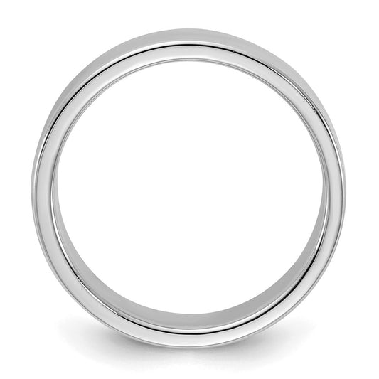 Sterling Silver Rhodium-plated 5mm Flat Size 10 Band