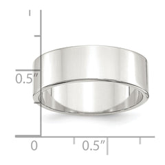 Sterling Silver 7mm Lightweight Flat Size 10 Band