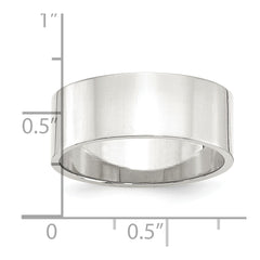 Sterling Silver 8mm Lightweight Flat Size 10 Band