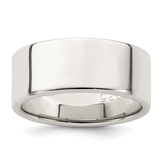 Sterling Silver 8mm Lightweight Flat Size 10 Band