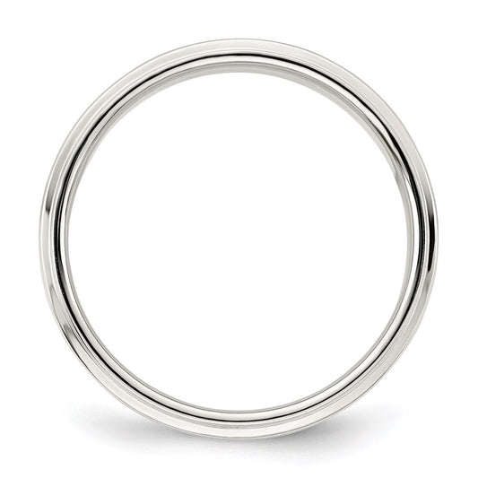 Sterling Silver 5mm Flat with Step Edge Size 10 Band