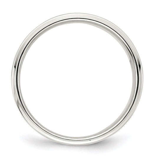 Sterling Silver 7mm Flat with Step Edge Size 10 Band