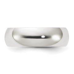 Sterling Silver 6mm Half Round Size 10 Band