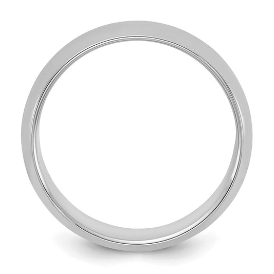 Sterling Silver Rhodium-plated 6mm Half-Round Size 10 Band
