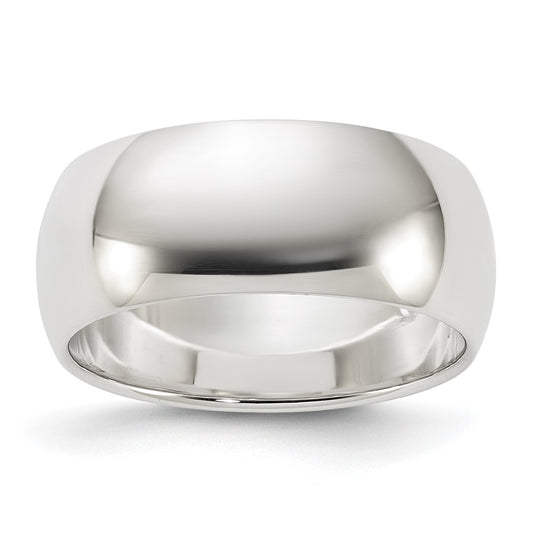 Sterling Silver 8mm Half Round Size 10 Band