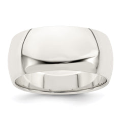 Sterling Silver 9mm Half Round Size 10.5 Band