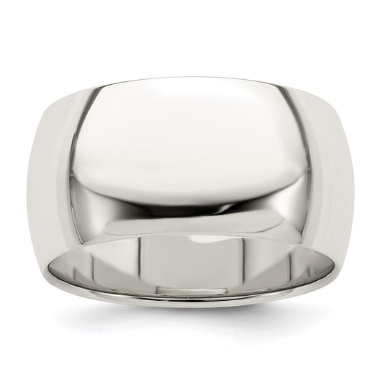 Sterling Silver 10mm Half Round Size 10 Band