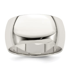 Sterling Silver 10mm Half Round Size 10 Band