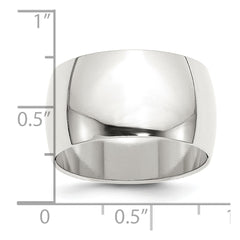 Sterling Silver 12mm Half Round Size 10 Band